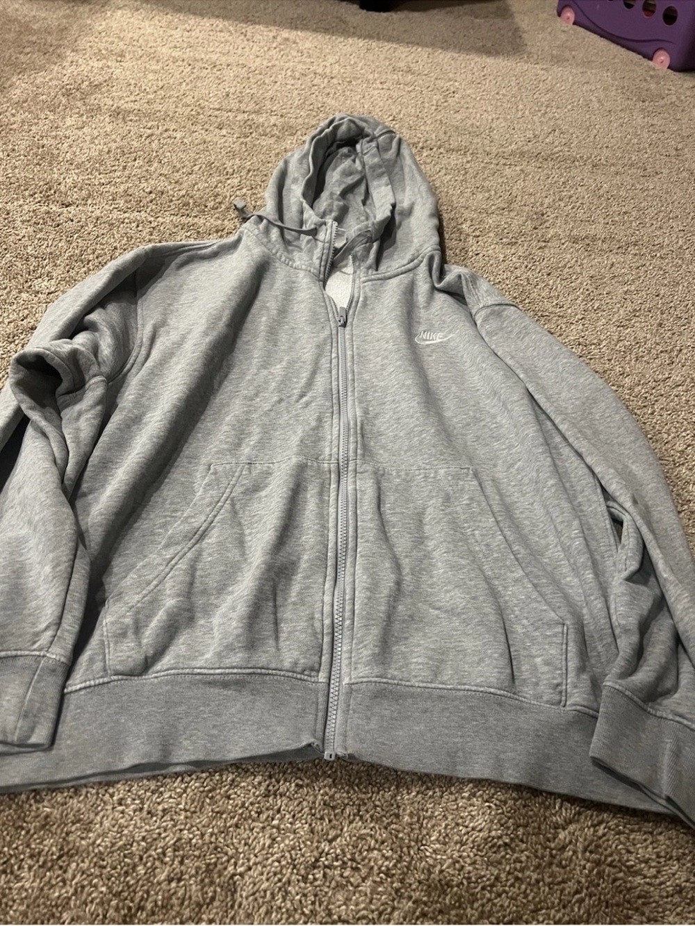 nike Men Xl Gray Sweatshirt With Zipper